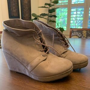 Gray ankle booties
